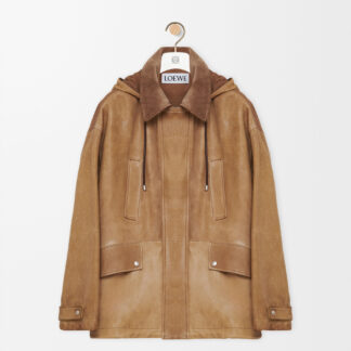 Short Parka In Nappa Lambskin And Cotton