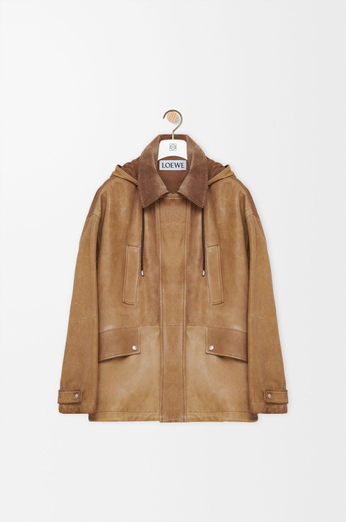 Short Parka In Nappa Lambskin And Cotton