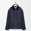 Short Parka In Nappa Lambskin And Cotton