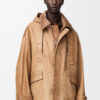 Short Parka In Nappa Lambskin And Cotton
