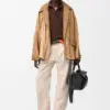 Short Parka In Nappa Lambskin And Cotton