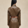 Short Shiny Lambskin Jacket
