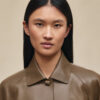 Short Shiny Lambskin Jacket