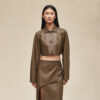 Short Shiny Lambskin Jacket