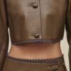 Short Shiny Lambskin Jacket