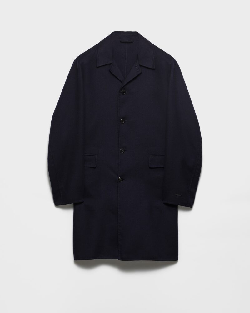 Single Breasted Wool And Silk Coat