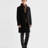 Single Breasted Wool Blend Coat