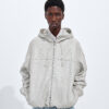 Small Intrecciato Leather Blouson Pearl Gray