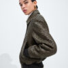 Small Intrecciato Leather Blouson Wader Green