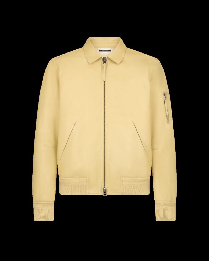Soft Grain Leather Collar Blouson