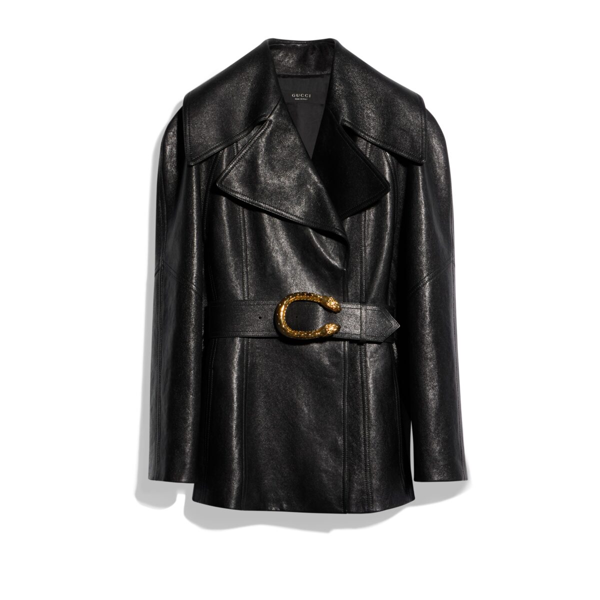 Soft Grainy Leather Trench