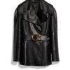 Soft Grainy Leather Trench