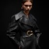 Soft Grainy Leather Trench