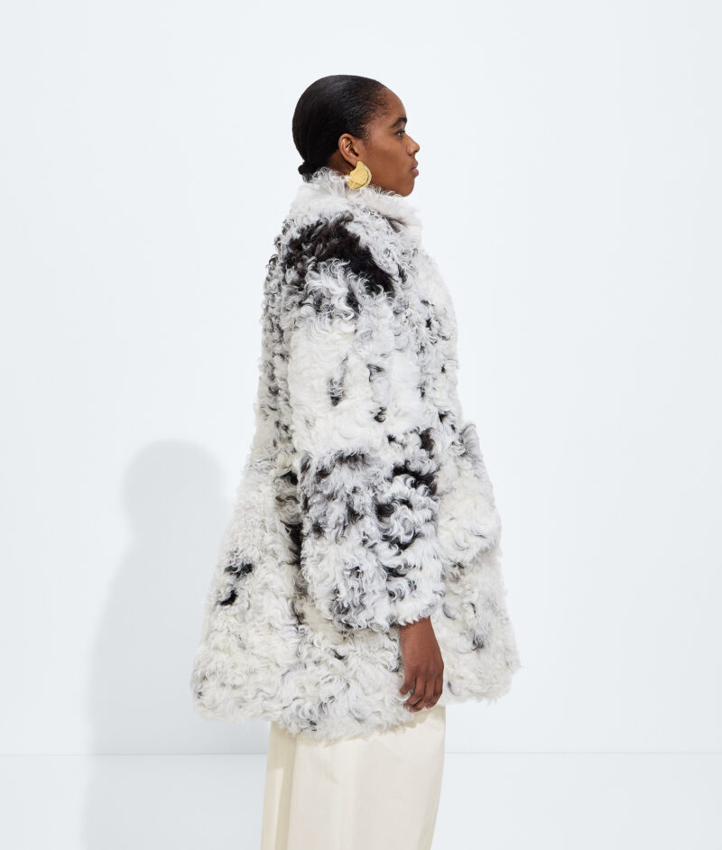 Spotted Curly Shearling Coat
