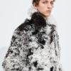 Spotted Curly Shearling Coat Himalaya
