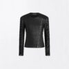 Stretch Nappa Leather Fitted Cafe Racer Jacket