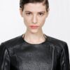 Stretch Nappa Leather Fitted Cafe Racer Jacket