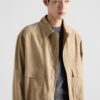 Suede And Cotton Bomber Jacket