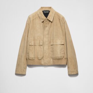 Suede And Cotton Bomber Jacket