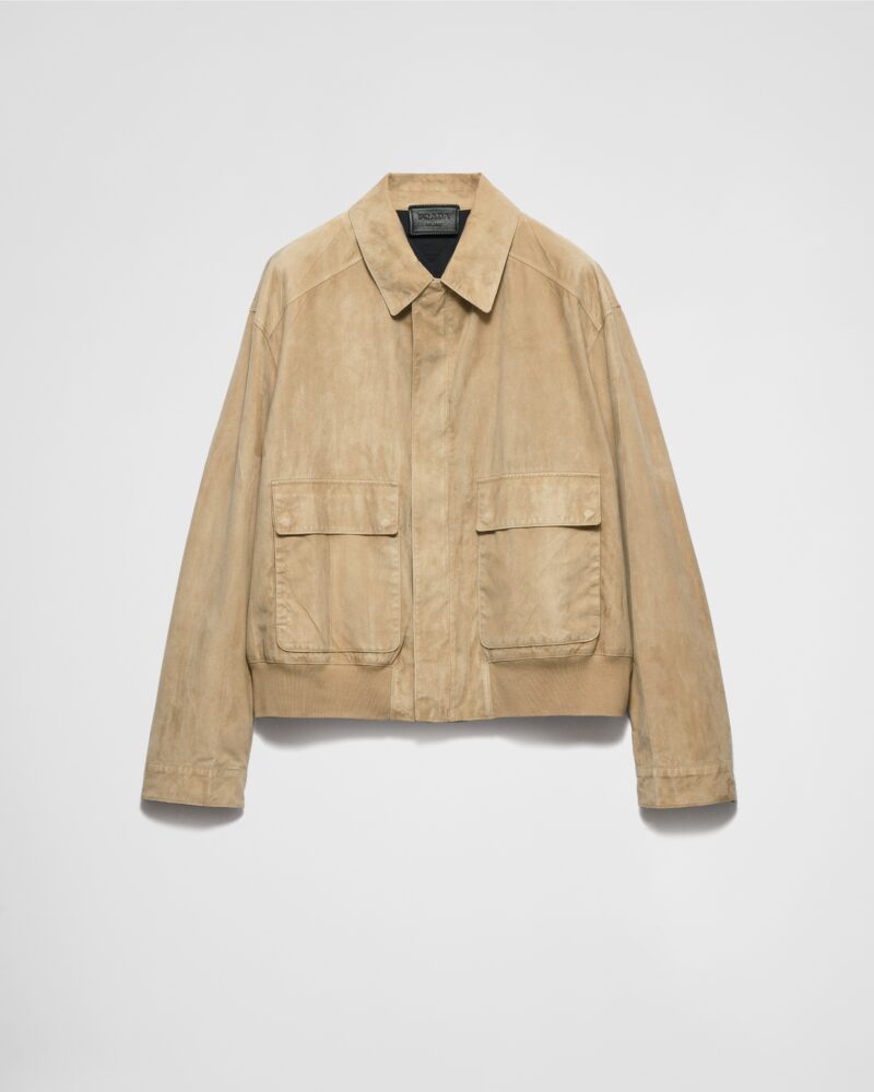 Suede And Cotton Bomber Jacket