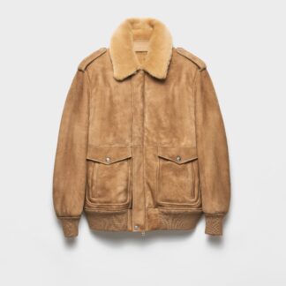 Suede And Shearling Bomber Jacket