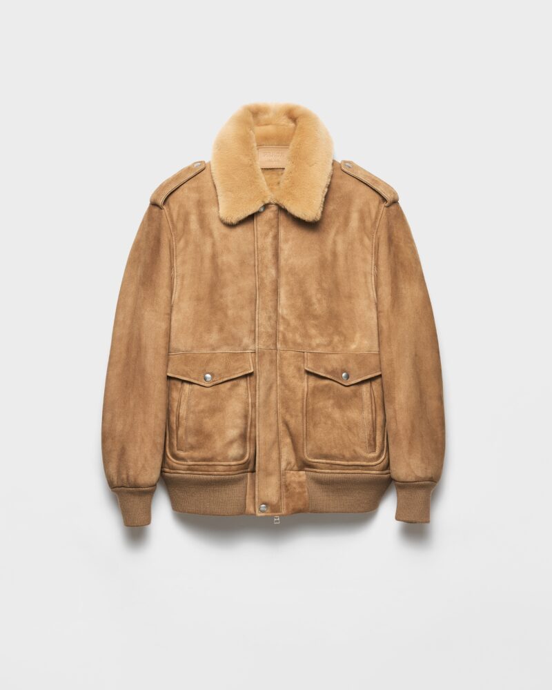 Suede And Shearling Bomber Jacket