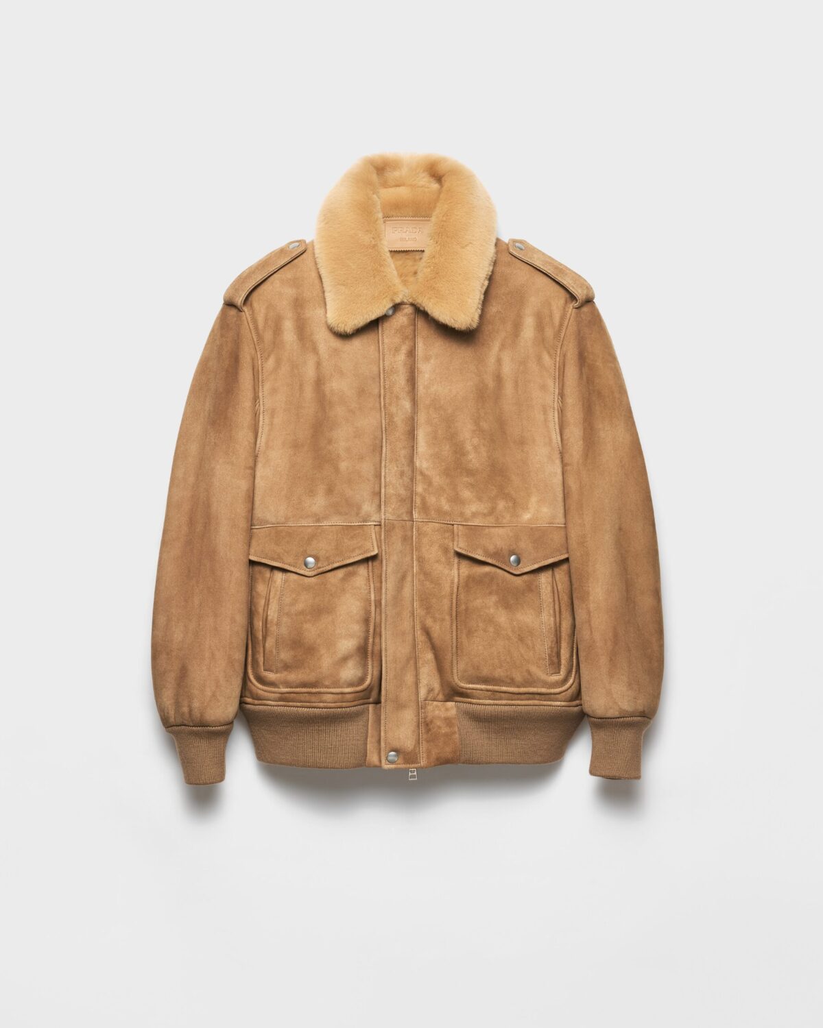 Suede And Shearling Bomber Jacket