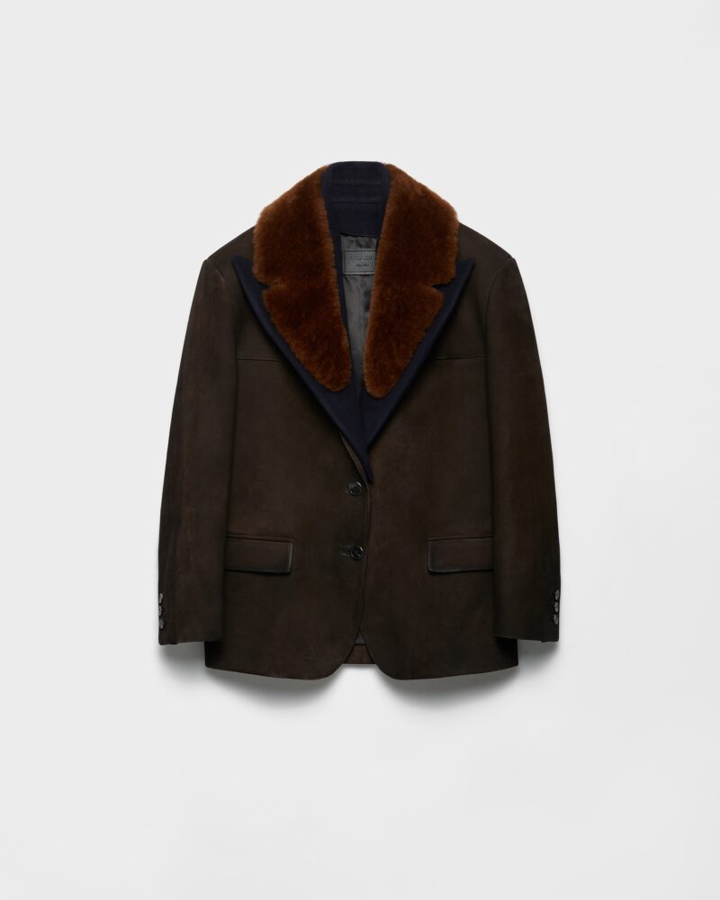Suede And Shearling Caban Jacket