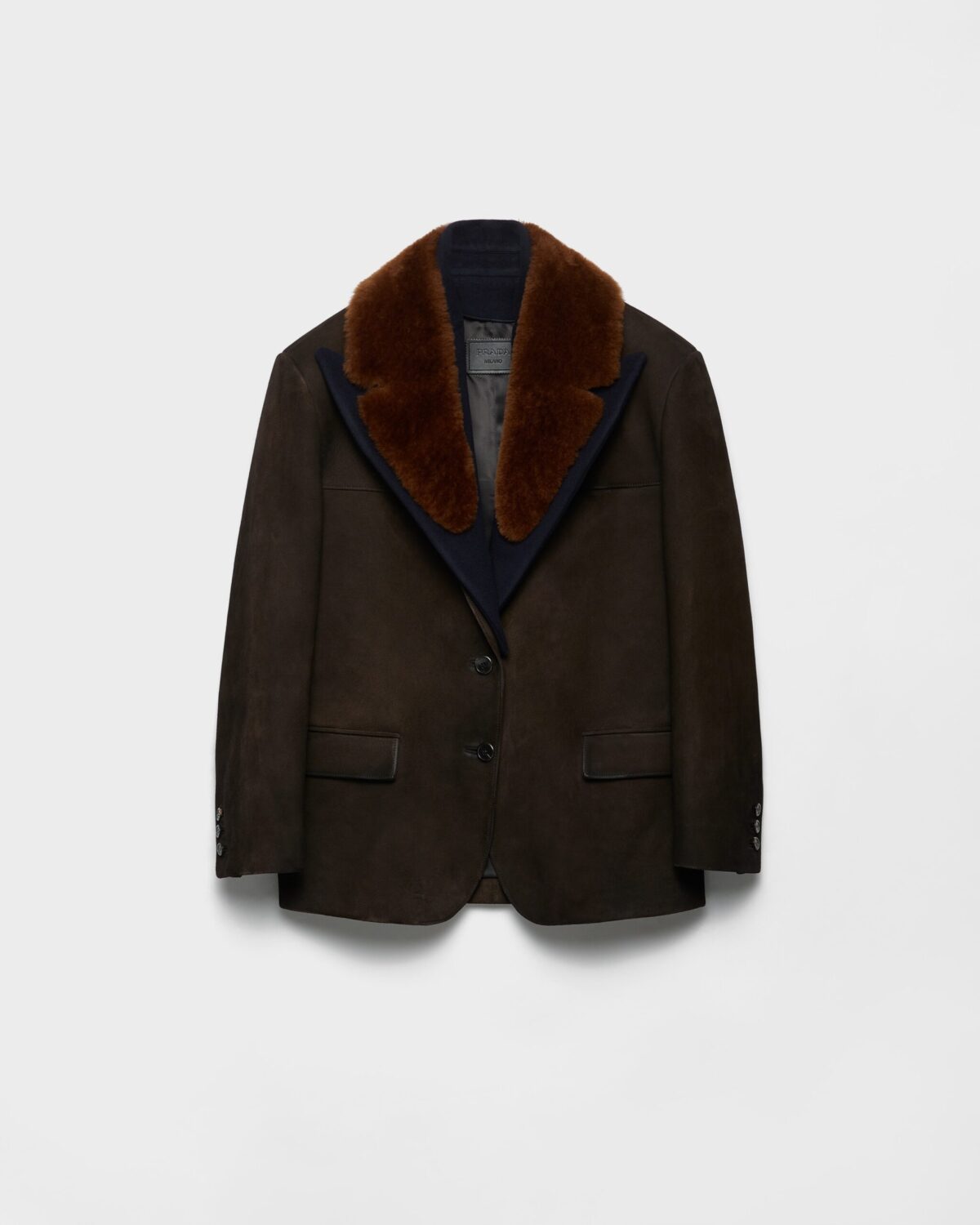 Suede And Shearling Caban Jacket