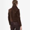 Suede Biker Jacket With T Trim