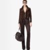 Suede Biker Jacket With T Trim
