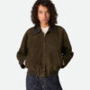Suede Leather Blouson Deep Moss