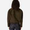 Suede Leather Blouson Deep Moss