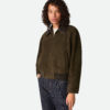 Suede Leather Blouson Deep Moss