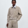Suede Leather Jacket Gray Seal