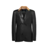 Tailored Leather Jacket With Contrasting Collar