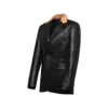 Tailored Leather Jacket With Contrasting Collar