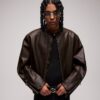 Treated Bull Leather Jacket