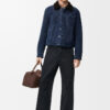 Trucker jacket in shearling Blue