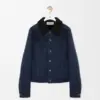 Trucker jacket in shearling Blue