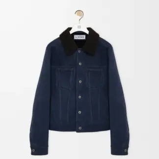 Trucker jacket in shearling Blue