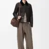 Trucker jacket in shearling Brown
