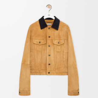 Trucker Jacket In Suede Goat Skin
