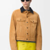 Trucker Jacket In Suede Goat Skin