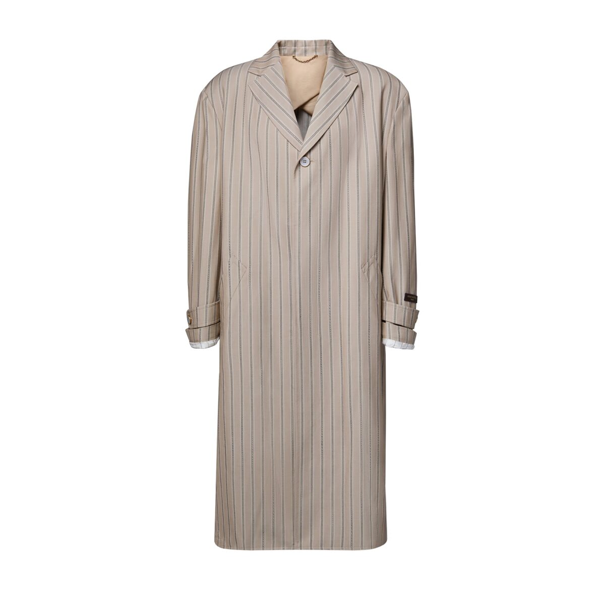Striped Wool and Silk Coat reference view 1