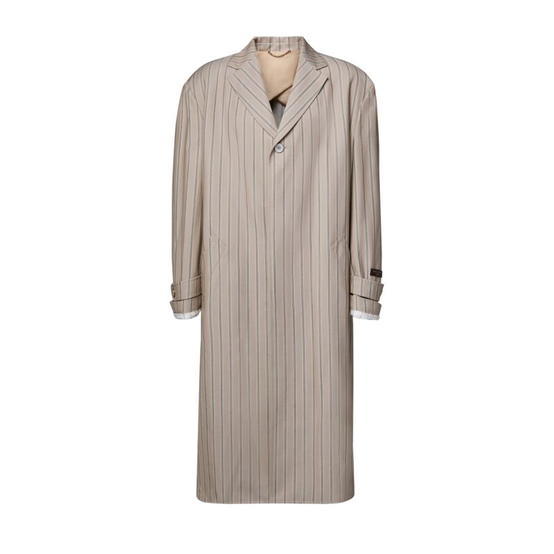 Striped Wool and Silk Coat reference view 1