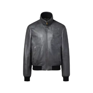 Vintage Effect Leather Track Top