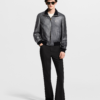 Vintage Effect Leather Track Top