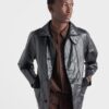 Vintage Look Leather Blouson Jacket