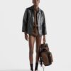 Vintage Look Leather Blouson Jacket
